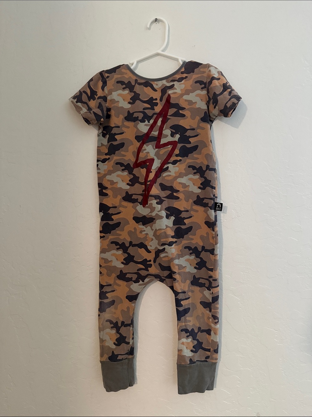 Rags 5/6 camo short Sleeve Romper